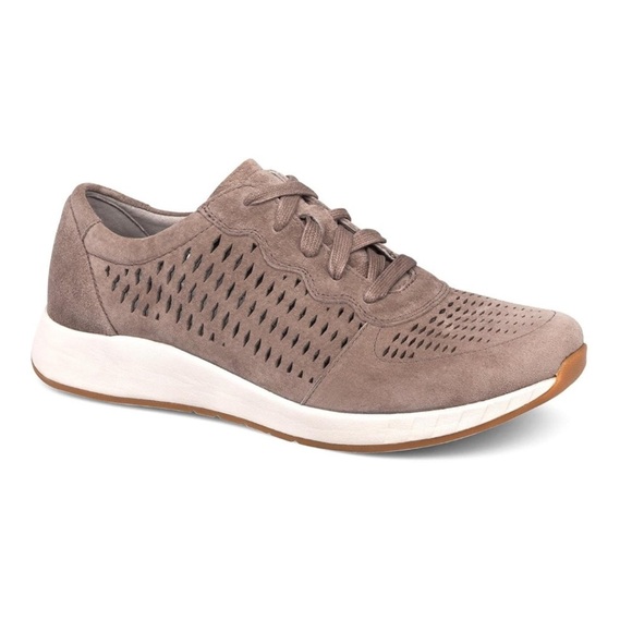 Dansko Shoes - Dansko Women's Charlie Perforated Leather Sneaker Walnut Suede, Size 8 / 39